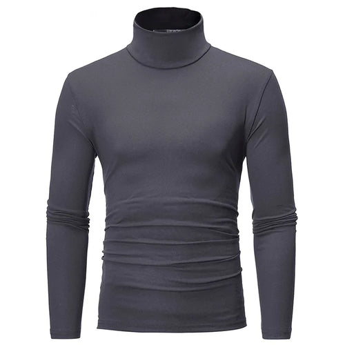 1/2pcs Autumn  Winter Men's High Neck T-shirt Slim Fit Fashion High