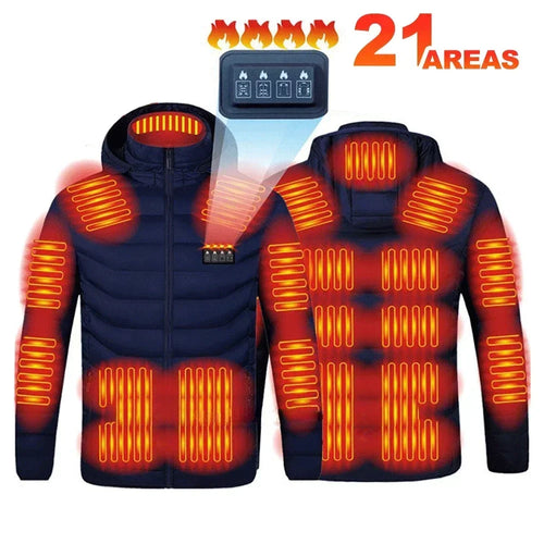 21 Areas Heating Jacket Men's Winter Usb Electric Heating Coat