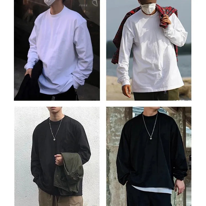 Dukeen 280g Heavyweight Long-Sleeved T-Shirt for Men 100% Cotton