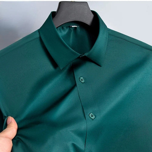 New Anti-Wrinkle Men Shirts Long Sleeve Dress Shirts For Men Slim Fit