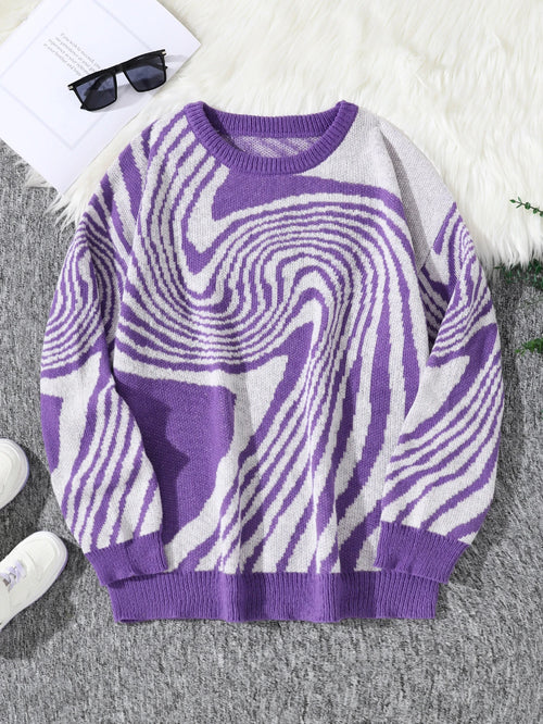 New Popular Autumn and Winter Maze Jacquard Pattern Pullover Sweater