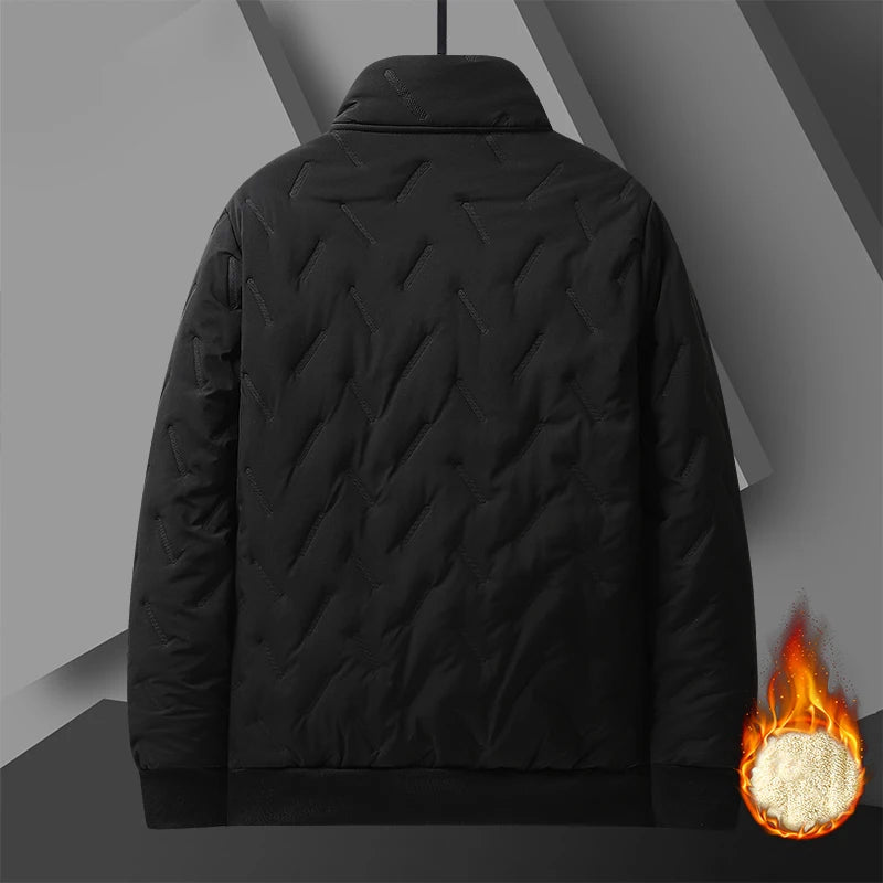 2025 New Men's Plus Size  Jacket Imitation Wool Stand Collar Winter