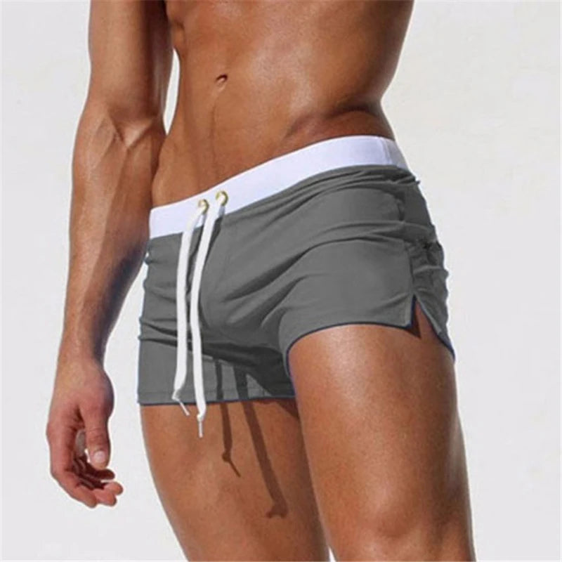 Men's Swimsuit 10 Color Back Pocket Design Quick-drying Beach Men's