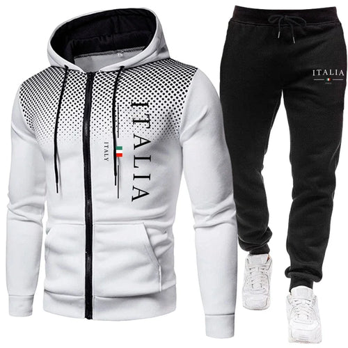 Autumn Winter Popular Men's Tracksuit Zipper Hoodie and Sweatpants