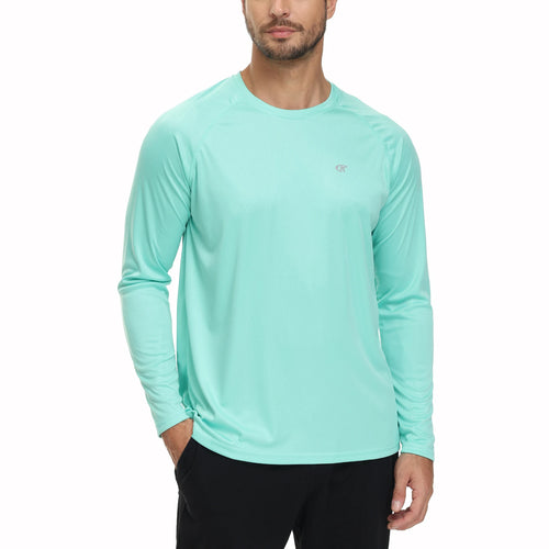 Men's Long Sleeve T-Shirt UPF 50+ Rash Guard Tee UV Sun Protection