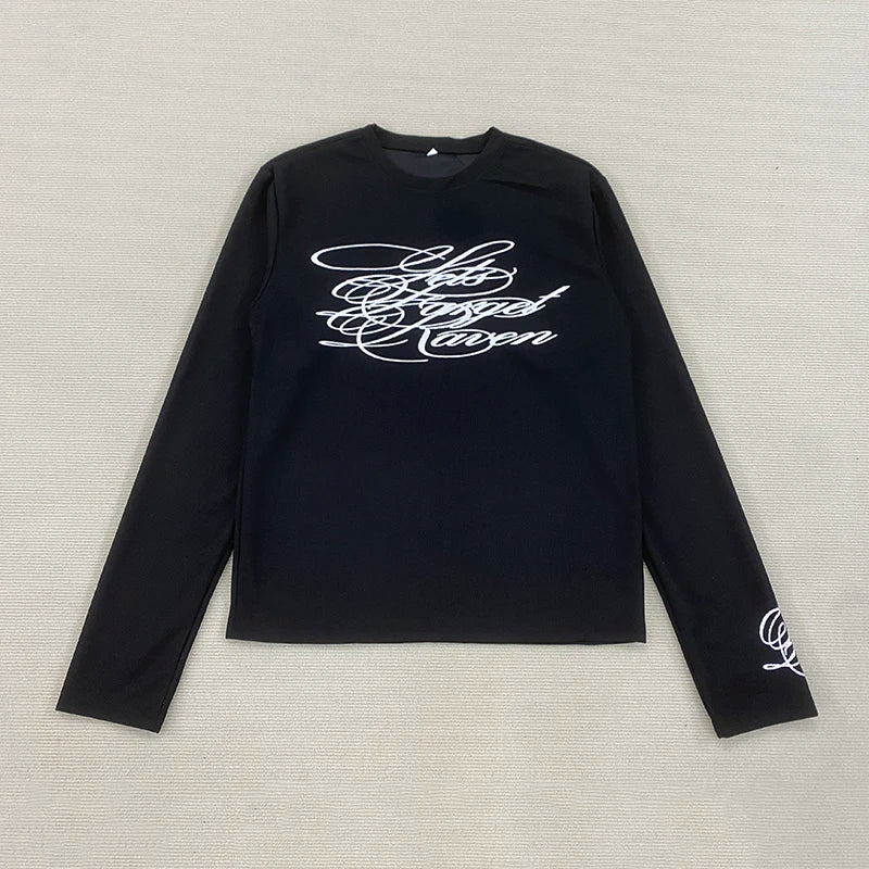 American Dark Retro Y2K Printed Long Sleeved T-Shirt High Street