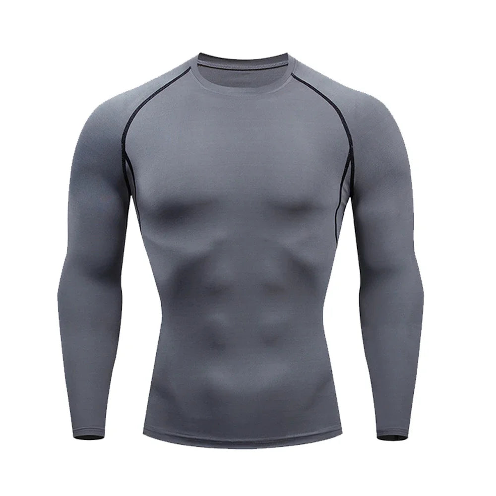 Men's Compression Shirt Men Rashgard Fitness Long Sleeve Running Shirt