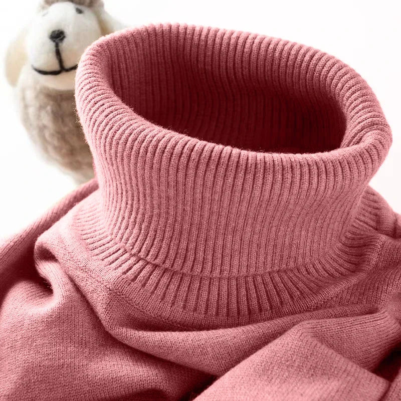 Mens Turtleneck Sweater Slim Fit Knitted Casual Pullover Lightweight