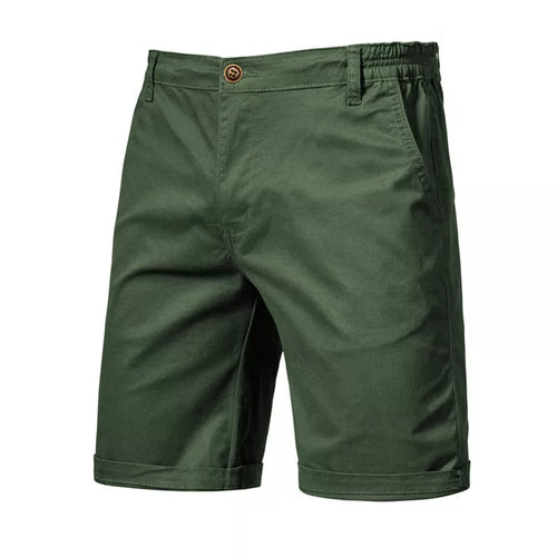 2021 New Summer 100% Cotton Solid Shorts Men High Quality Casual