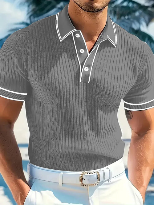 New Men's Polo Short-sleeved Shirt Solid Color For Men Business Casual
