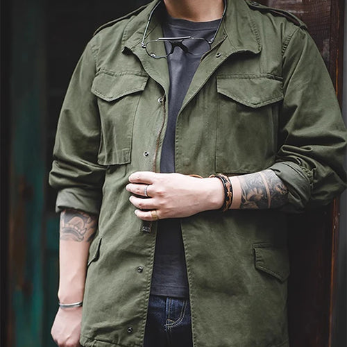 M65 Field Jacket, Men's Military Jacket, Retro Multi Pocket Collar