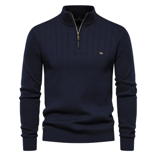 2023 New Autumn Zipper Pullover Sweaters for Men High Quality Warm