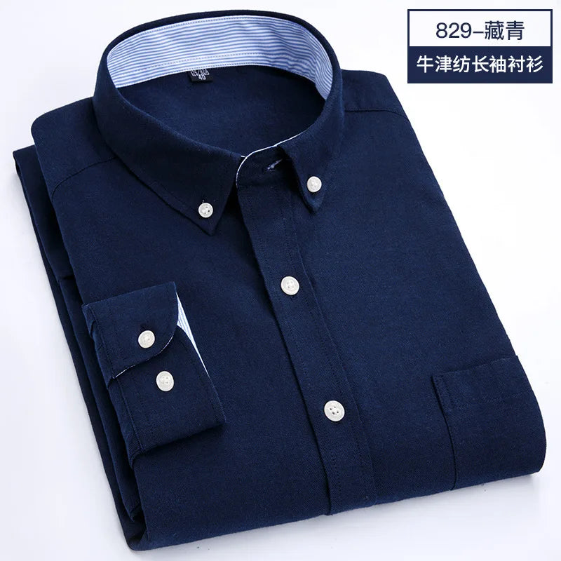 Men's long sleeve shirt Spring summer autumn winter Oxford woven slim