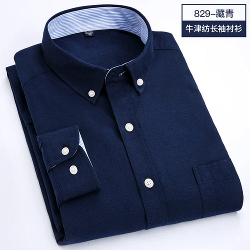 Men's long sleeve shirt Spring summer autumn winter Oxford woven slim