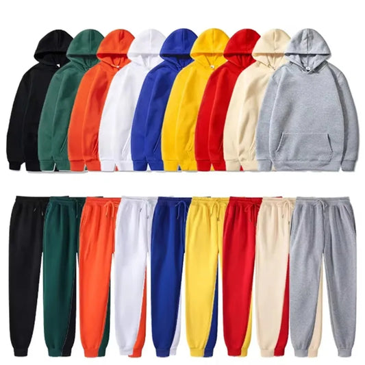 Men's Sports Suits Fashion Tracksuit Women Hoodies + Pants Two Pieces