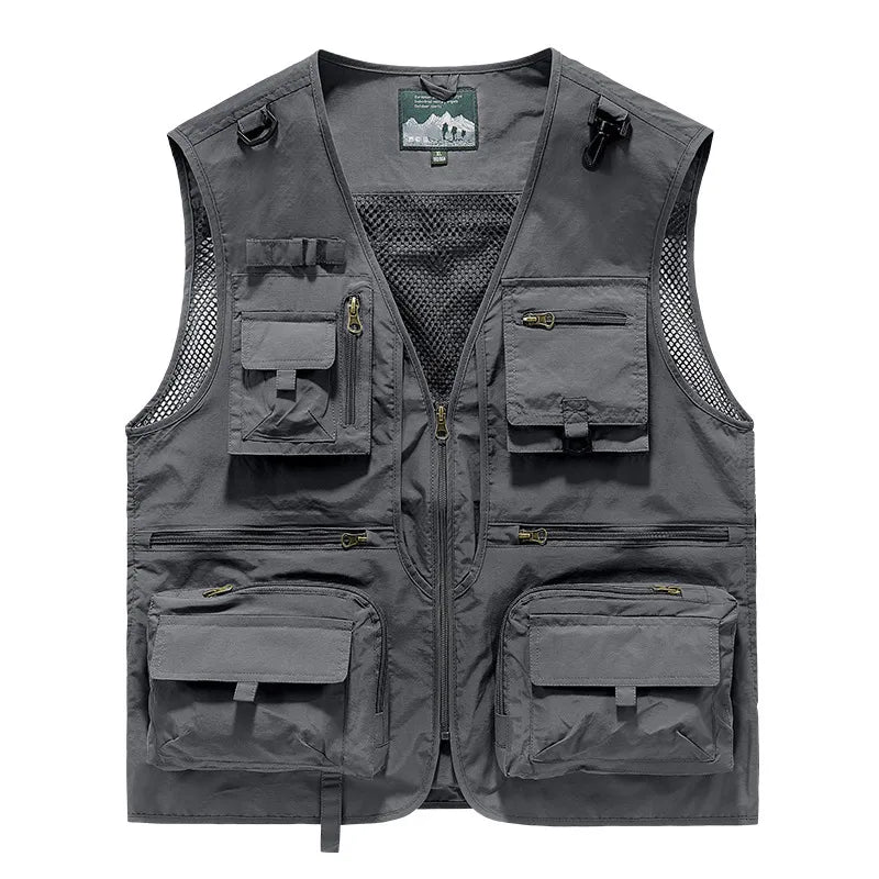 FGKKS 2023 Outdoor Leisure Vest Men's New Multi-Pocket Breathable