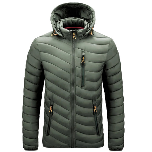 Mens Lightweight Outdoor Puffer Jacket Hooded Insulated Thermal Puffy
