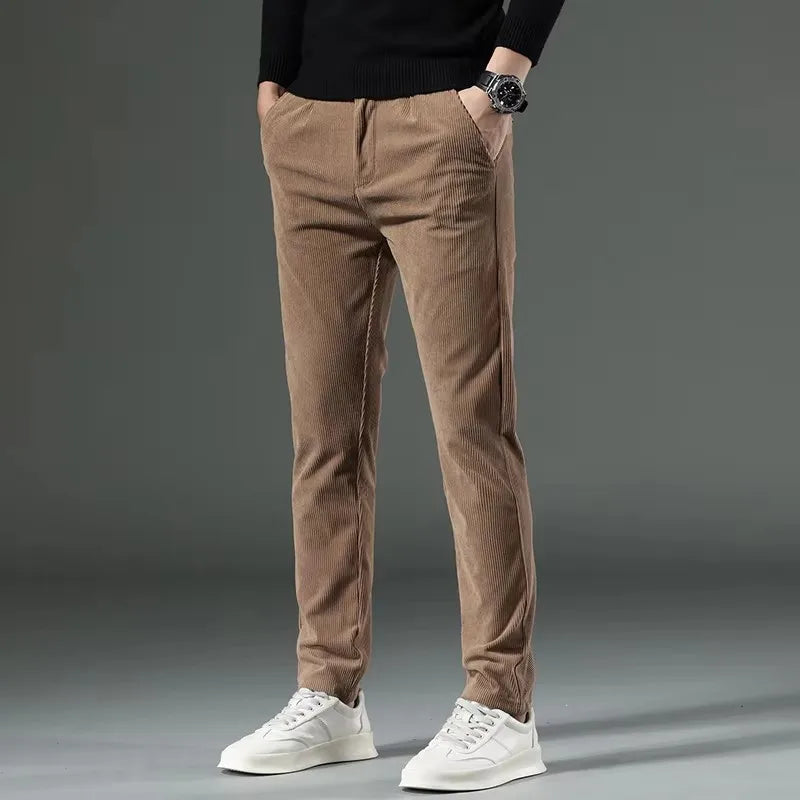 Autumn and Winter Men's Corduroy Trousers New Men's Clothing Stretch