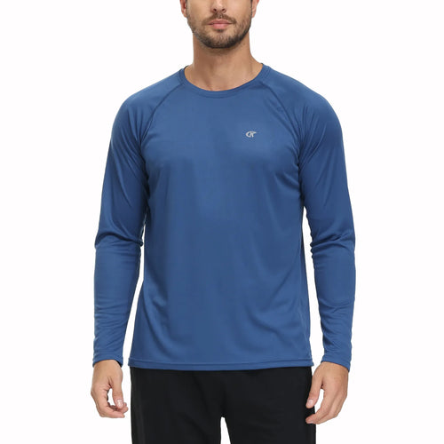 Men's Long Sleeve T-Shirt UPF 50+ Rash Guard Tee UV Sun Protection