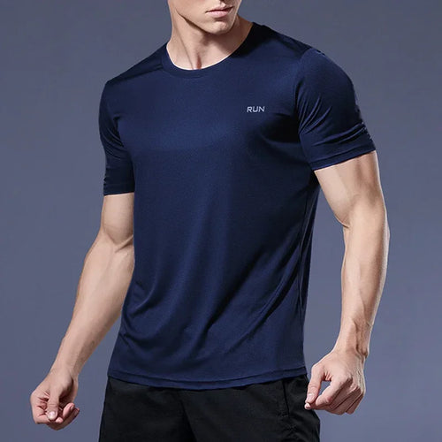 Summer High Elastic t-Shirt Men Breathable Ice Silk t Shirt Short