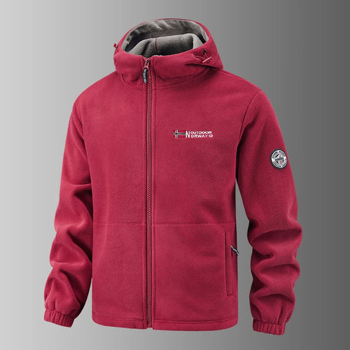 2025 Fleece Men's Coat Thickened Warm Windproof Loose Outdoor Collar