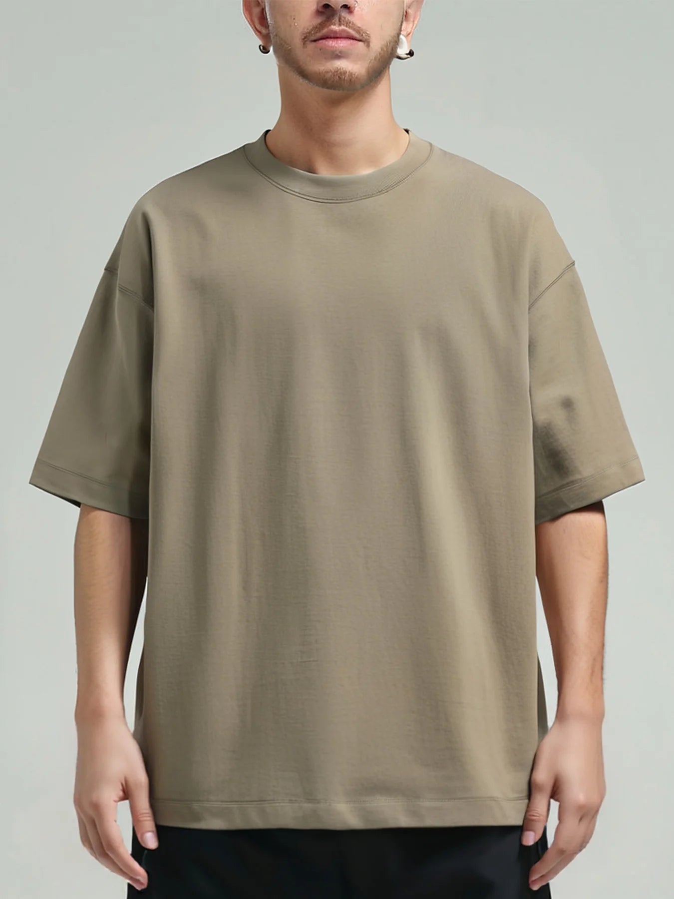 11.29oz 320Grams Heavy Cotton Weight Oversized Loose Men T-shirt Solid