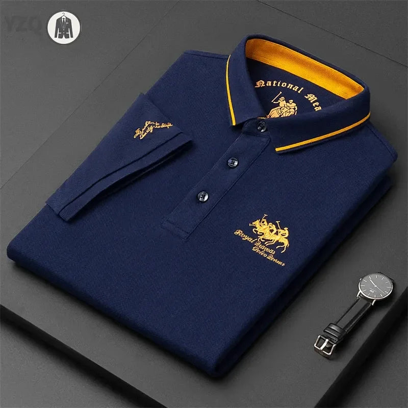 Men's Embroidered Casual Fashion Short Sleeved POLO Shirt Summer