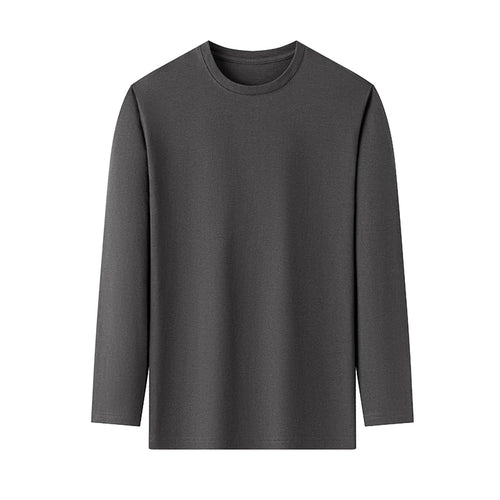 Men's Solid Color round Neck Long Sleeve T-Shirt Cotton Summer