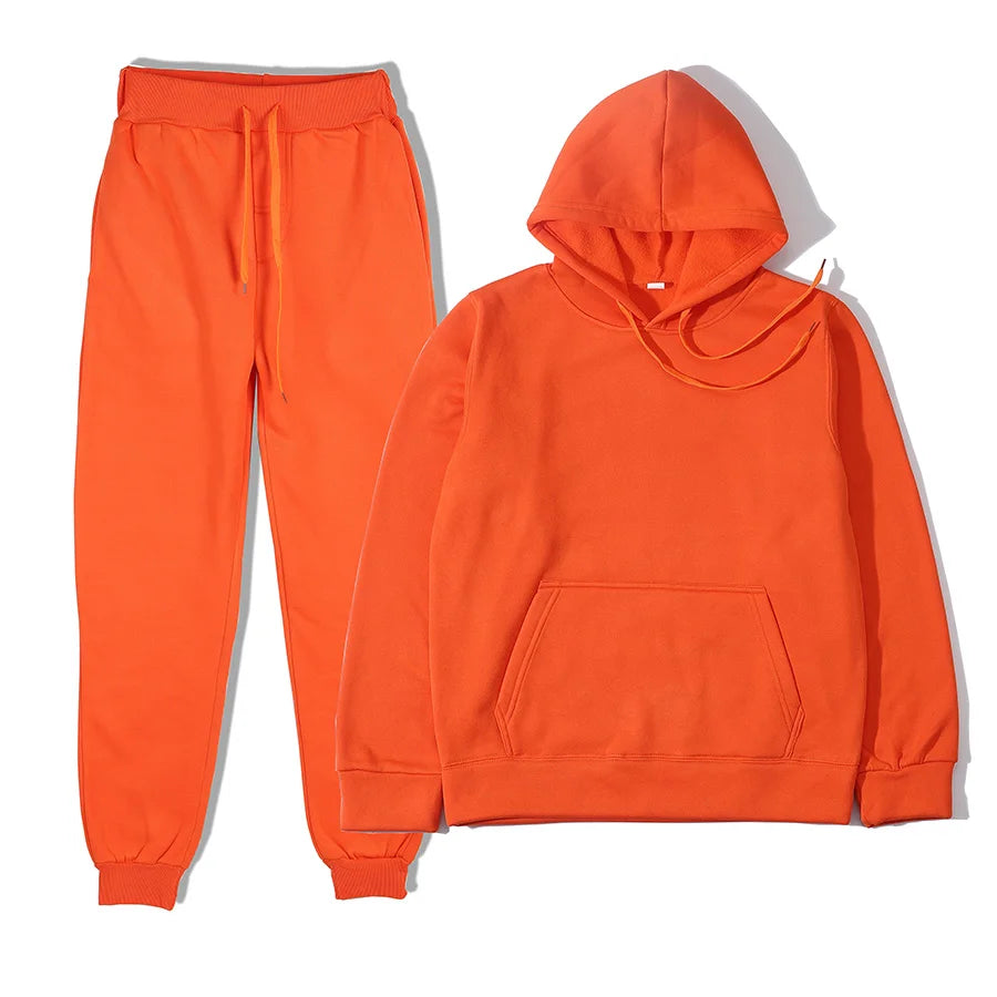 Men's Sports Suits Fashion Tracksuit Women Hoodies + Pants Two Pieces