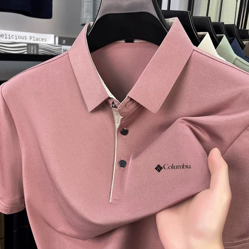 High end brand men's letter printed short sleeved polo shirt cool