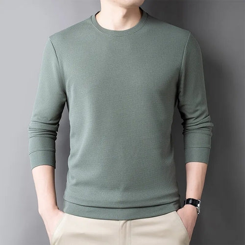 Men's Casual Waffle Round Neck T-shirt Breathable, Comfortable, and