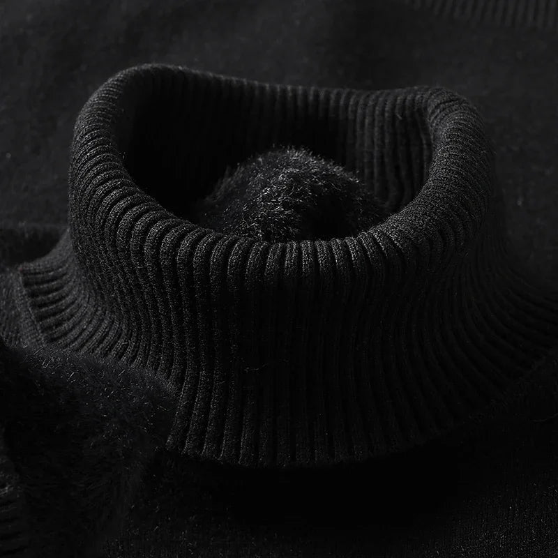 Sweatwear Mens Anti-pilling High Quality Knitted Turtleneck Sweater