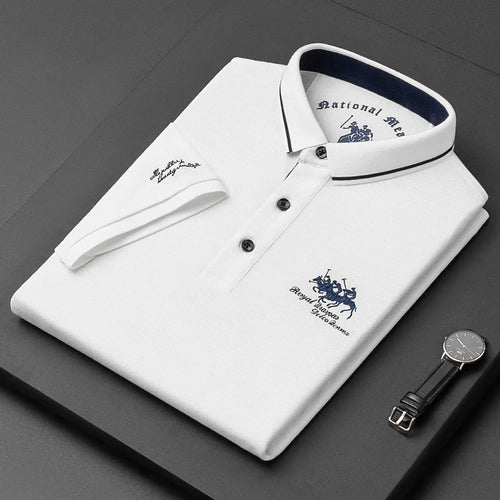 Summer Mens Embroidered Polo Shirts Short Sleeve Shirt Luxury Top