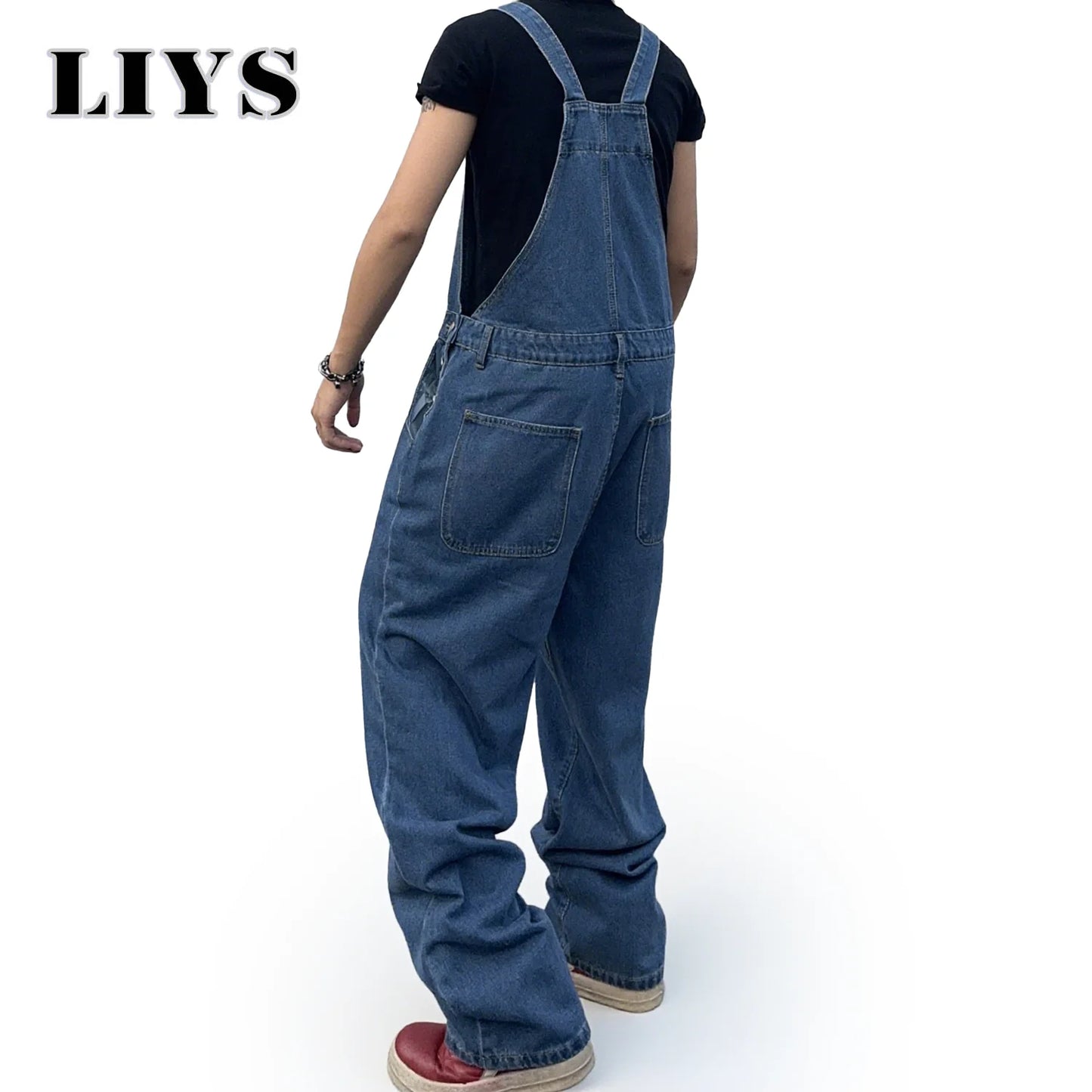 Overalls for Men Denim Suspenders Simple Baggy Jeans Men's Street