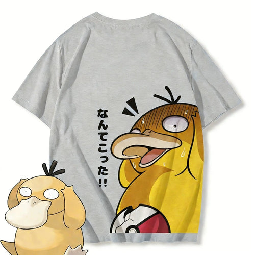 Pokemon Psyduck Anime T Shirt Men Women Casual Cotton Short Sleeve Tee