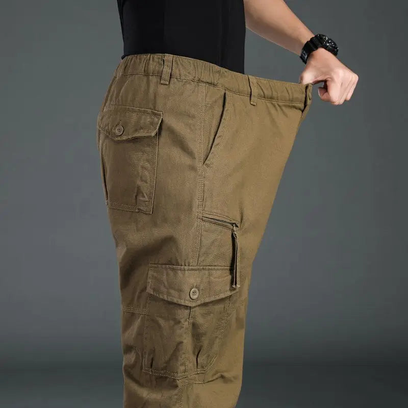 High Quality Men's Tactical Pants Elastic Waist Cargo Large Size