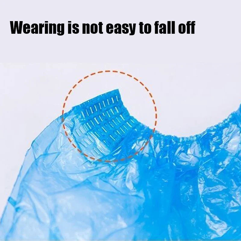 100PCS Portable Waterproof Boot Covers Plastic non-slip Wear
