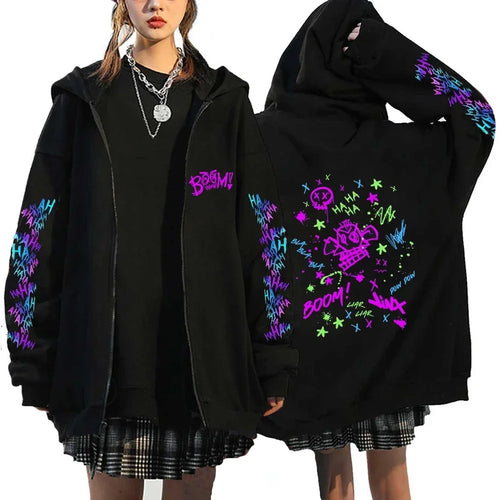 Arcane-Jinx Zipper Hoodie Monkey Graffiti Zip Up Jacket Men Women Game