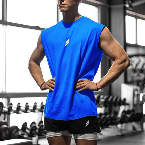 NEW Summer Fitness Sports Tank Top Men Breathable Loose Mesh Training