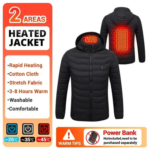 21 Areas Heating Jacket Men's Winter Usb Electric Heating Coat