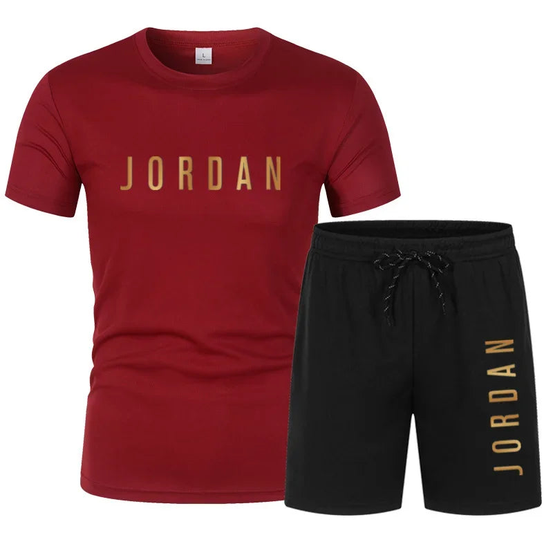 Summer Fashion Trendy Casual Sports Two Piece Set Youth Men's Short