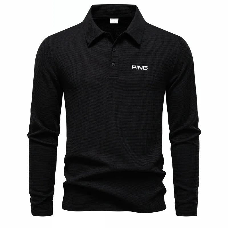 Brand fashion long sleeved polo shirt with letter print 2025 autumn