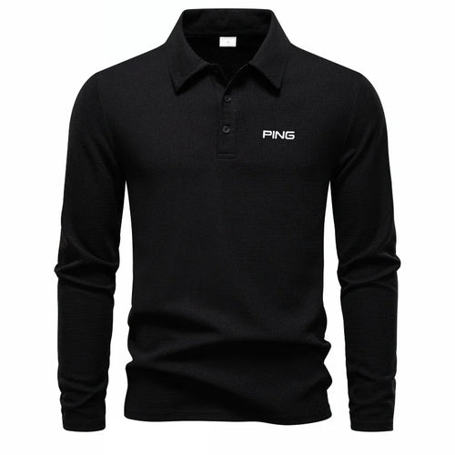 Brand fashion long sleeved polo shirt with letter print 2025 autumn