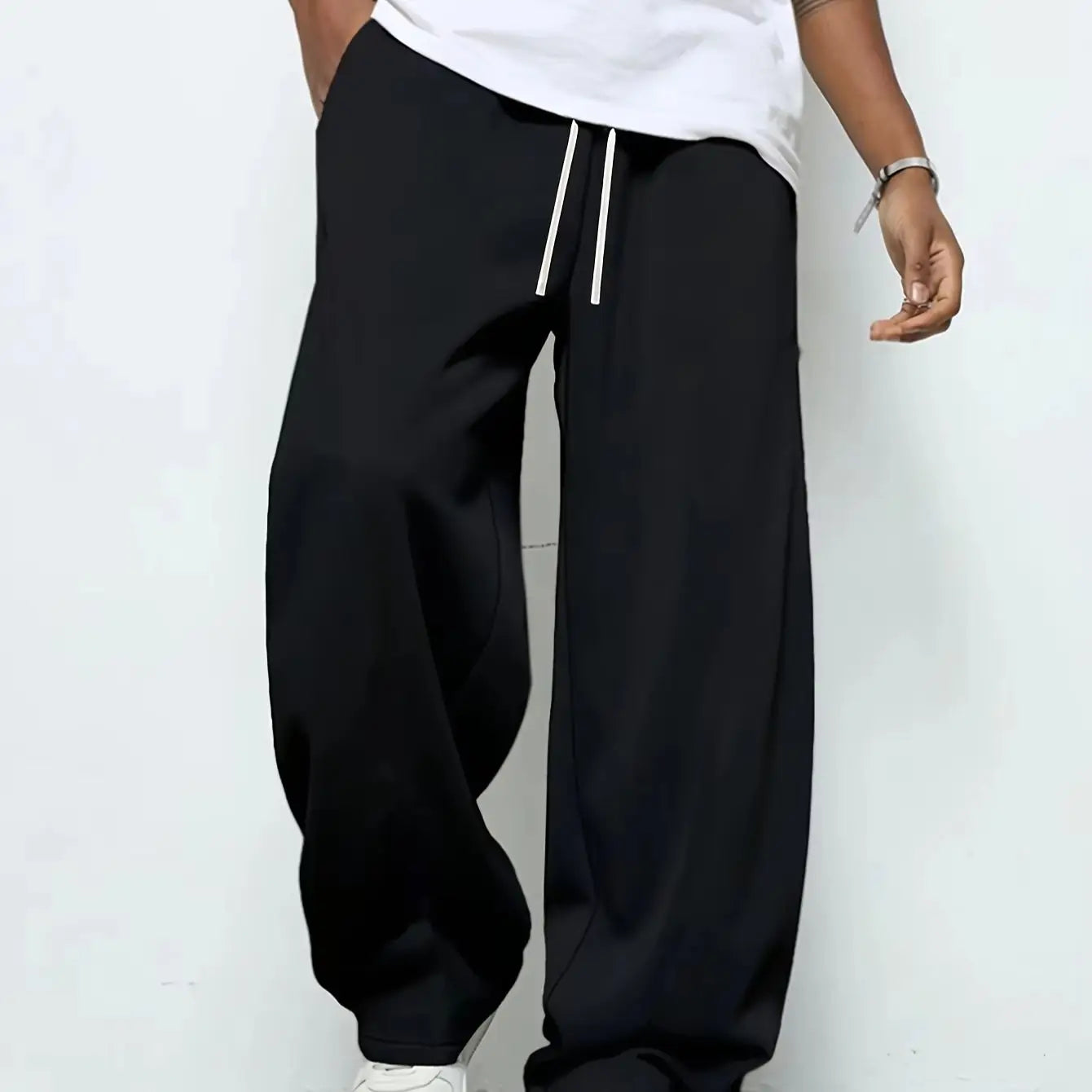 Men's heavy breathable sports jogging pants elastic drawstring waist