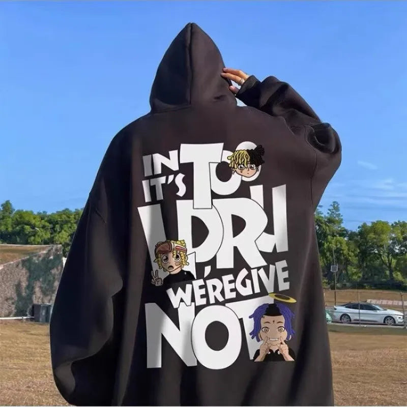 8XL Hoodie Pullover Loose Fit Hip Hop Trendy Singer Alphabet American