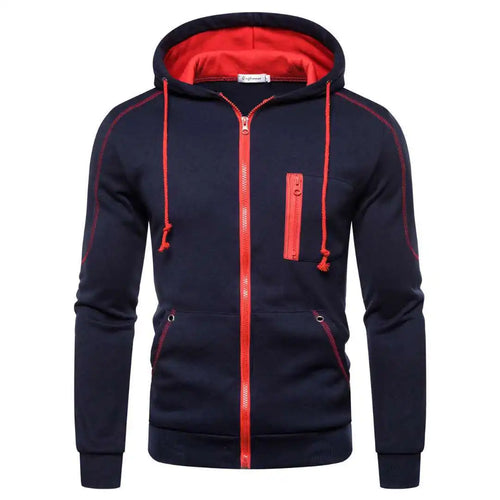 Men's Hoodie Black White Army Green Red Hooded Color Block Fleece Cool