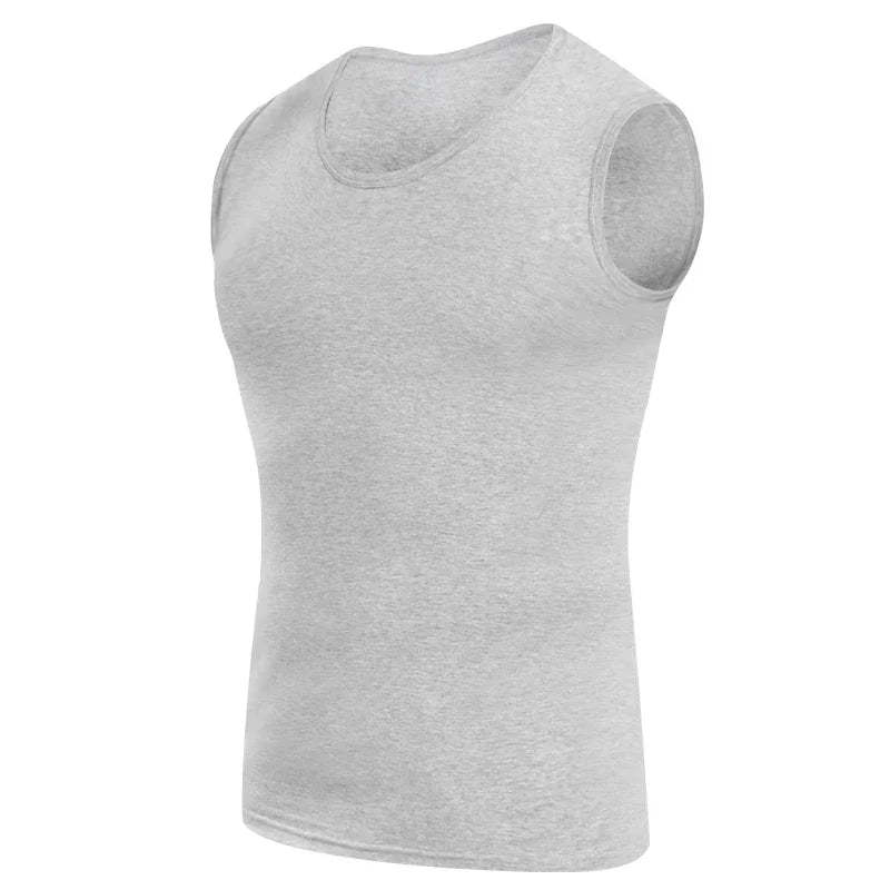 Men's four seasons tight cotton vest leisure sports fitness running