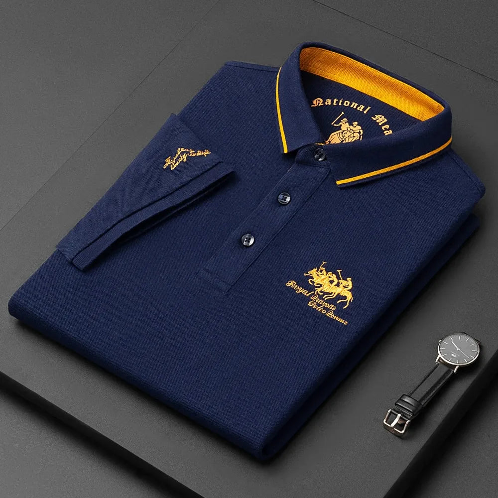 Summer Mens Embroidered Polo Shirts Short Sleeve Shirt Luxury Top
