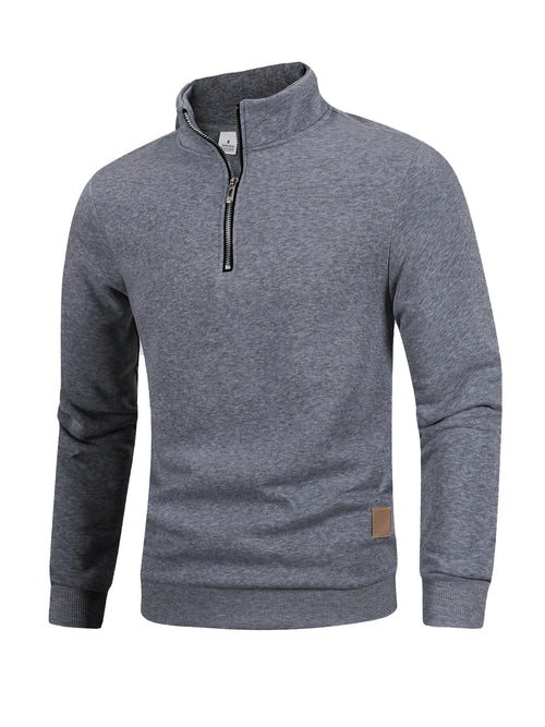 Men's Quarter Zip Up Long SleeveSlim Fit Lightweight Mock Neck
