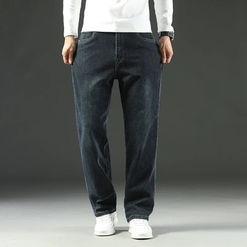 2025 New Spring and Autumn Men's Jeans, Loose, Comfortable, Straight,